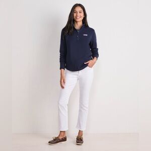Vineyard Vines Women's Blue Shep Shirt Quarter Zip 100% Cotton Pullover